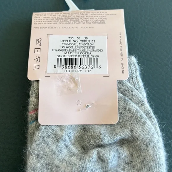 Grey Heather “Skater” socks - Picture 2 of 3